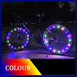 10 Colors Colorful Rainproof LED Bicycle Wheel Lights Front and Rear Spoke Light Cycling Decoration Tire Strip Lamp Car Motorcycle Bicycle Wheels Tires Flash Light