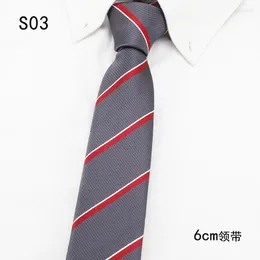 Bow Ties Gray Red Men Polyester Striped Skinny Paisley Neckties Plaid Corbata Neckwear For Party 6CM St. Valentine's Day Work