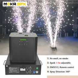 MOKA SFX 1300W Rotation Cold Spark Machine Double Spray Fireworks Fountain Spin Cold Sparkler for Wedding Stage Show DMX512 Remote Control Spray 1-5m