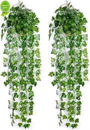 Neue 190 cm künstliche hängende grüne Rattanpflanze Efeu mit künstlichen Blättern für Zuhause, Zimmer, Garten, Hochzeit, Kranzdekoration