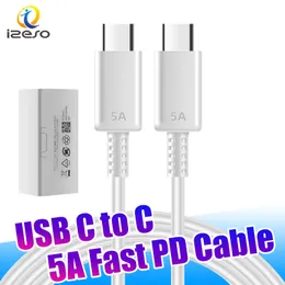 45W Fast Charging Cable 5A High Speed Quick Charger 1M 3ft Type C to Type-C PD Cables for Samsung S24 S23 NOTE 20 iPhone 15 izeso