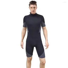 Kvinnors badkläder Mens Short Wetsuit 3mm Neoprene Full Body Diving Suit Back Zip för snorkling Surfing Swimming Rafting Kayaking