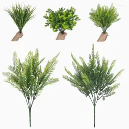 装飾的な花水草ユーカリプラスチック人工植物グリーンフラワープラントウェディングホームデコレーションテーブル飾り