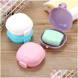 Soap Dishes Sealed Box Portable Travel Handmade With Lid Toilet Drain Bathroom Accessory Drop Delivery Home Garden Bath Accessories Dhufw