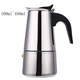 Kahve Potları Soba Üst Moka Kahve Pot Paslanmaz Çelik Filtre İtalyan Espresso Kahve Makinesi Percolator Aracı Mocha Cafetiere 100200300450ml 230518