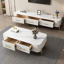 록 플레이트 티 테이블 TV 캐비닛 조합 거실 가정용 작은 단위 단순 현대 북유럽 라이트 럭셔리 직사각형 차 테이블