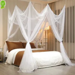 Nowe 8 narożne Poczor Balcyntynowe zasłony Elegancki namiot kempingowy Mosquito Net for Bed Canopy Settting Pełna/Królowa/Król