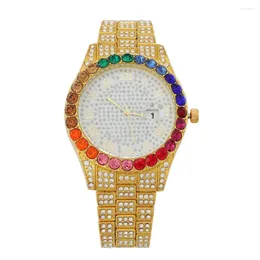 Armbandsur Luxury Quartz Women Watches Calender Watch Diamond Ladies Big Dial Clock Relogio Feminino Masculino