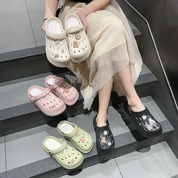Sandali estivi scarpe con foro piattaforma da donna antiscivolo comodi sandali da infermiera borsa da esterno testa gradino pantofole HA6332-3-10