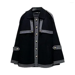 Women's Jackets Elegant Wool Tweed Autumn And Winter 2023 French College Style Cape Women's Design Short High-end Temperament Woolen