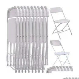 Outros suprimentos de festa festiva Conjunto de 4 cadeiras dobráveis ​​de plástico Cadeira de evento Comercial White para Home Garden Use Drop Drip Delt Dhcyn