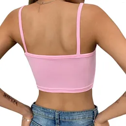 Women's Tanks Women Tank Crop Tops Female Underwear Sexy Short Camisoles Print Strap Tight Vest Club Wear Summer Woman