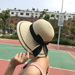 Wide Brim Hats Summer Children Princess Sun Straw Kids Girls Fashion Bow Beach Mom And Kid Parent-child Hat SHT020 Elob22