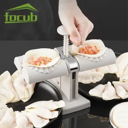 Automatisk dumplingsmaskin dubbelhuvud dumplings hudtillverkare mögelpress sätter diy snabb kök tillbehör