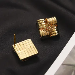 18K Gold Plated Luxury Designers Letter Earring Stud Famous Women Retro Style Square Earring Wedding Party Jewerlry Accessory High Quality 20style