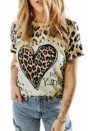 Leopard be Kind Heart Graphic Print T Shirt 2023 Hot New P97b#