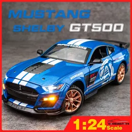 Diecast Model car Scala regalo gratuita Mustang Shelby GT500 M8 Phantom Metallo pressofuso in lega Modello di auto giocattolo per ragazzo Bambino Veicolo Fast and Furious 230517