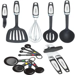 Professionellt 14-delat köksverktyg och gadgetuppsättning i svart