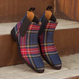 Mężczyźni ręcznie robione mieszane kolorowe buty swobodne buty męskie Chelsea bots na płótnie darmowa wysyłka rozmiar 38-48 botyny Deportivos de hombre