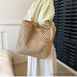 Stuff Sacks Large Capacity Natural Fabric Tote Bag For Women Casuals Handbag Luxury Designer 2023 Summer High Quality Shoulder Bag Shopping