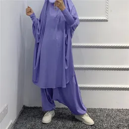 Ubranie etniczne Ramadan eid djellaba femme garnitury abaya dubai dwa kawałki muzułmanin jilbab sukienka Abayas Turcja Maroko Islamska dla kobiet