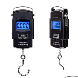Weighing Scales 50Kg Electronic Portable Digital Scale Hanging Hook Fishing Travel Lage Weight Nce Steelyard Dhs 505 Drop Delivery O Dhgm4