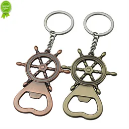 New 1pc Rudder Bottle Keychain Multifunction Beer Corkscrew Keyring Nautical Crew Pendant Men's Waist Buckle Travel Souvenir Gifts