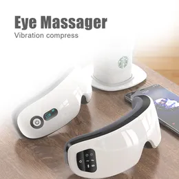 Eye Massager Foldbar Eye Massager USB Laddning Smart Eye Mask Vibrator Komprimera Bluetooth Musice Eye Care Heat Fatigue Relief Device 230517