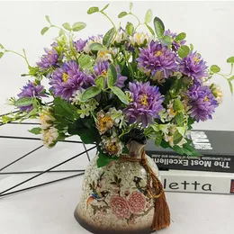 Dekorative Blumen, 10 Stück, 30 cm, Rayon, Herbst-Chrysanthemen, Brautstrauß, Hochzeit, Party, Dekoration, Scrapbook, DIY-Blume