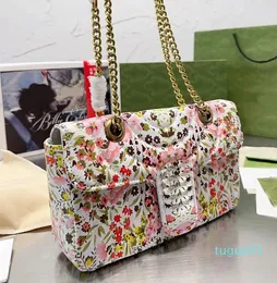 Designer-Crossbody Bags Floral Chains Bag Handbags Wallets Lady Clutch Handbag Leather Pocket Interior Slot Sliding Chain Straps