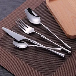 Dinnerware Sets Spklifey 24 Pcs Tableware Silverware Stainless Steel Cutlery Set Fork Spoon Knife 48 Pcs Dinnerware Spoon Set Flatware 230518