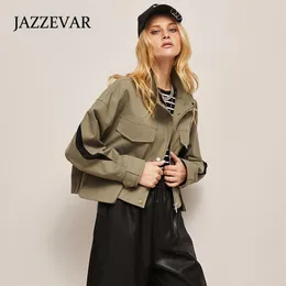 Kurtki damskie Jazzevar 2023 Spring/Autumn Casual Short Cargo Płaszcz Kobiety z wszystko, co Little Man Loose