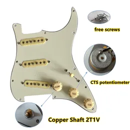 SSS Prewired Pickguard Loaded SSL1 Alnico Pickups set Pre-loaded 5-way Switch CTS Push Pull Pots Fit for Strat Style Guitar