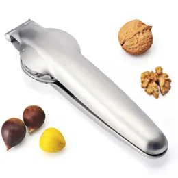 Alicate de nogueira de aço inoxidável 2 em 1 clipe de castanha rápida metal nutcracker sheller abridor de porca ferramentas de cozinha cortador gadgets yfa1948