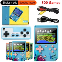 Tragbare integrierte 500-in-1-Retro-Videospielkonsole G50 Mini-Handheld-Spiele Einzel-Doppelspieler-Taschenspielkonsole Buntes LCD-Display für Kinder Jungen