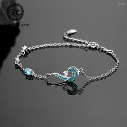 Charm Bracelets Chinese Style Cloud Spray Modeling Enamel Women Romantic Silver Plating Crystal Zircon Accessories Fine Jewelry Gifts