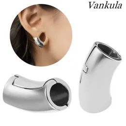 Clip-on Screw Back Vankula 2PC Fashion Clip Ohrläppchen Manschette Edelstahl Plugs Ohrmessgeräte Tunnel Piercing Expander Bahren Körperschmuck 230518