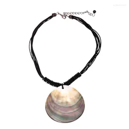 Pendant Necklaces Fashion Summer Style Natural Seashell Big Round Necklace Rope Chain Shell Beach Jewelry For Women Gift