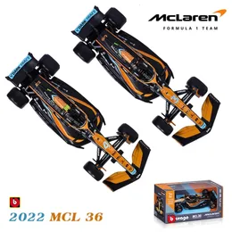 DIECAST MODEL CAR BBURAGO 1 43 McLAREN MCL36 #3 Daniel Ricciardo #4 Lando Norris Alloy Luksusowy pojazd Diecast Model Model 230517