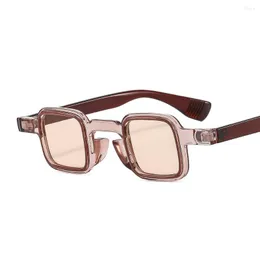 Okulary przeciwsłoneczne małe ramy kwadratowe kobiety dla mężczyzn 2023 modne designerskie okulary przeciwsłoneczne moda vintage steampunk shades Uv400