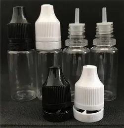Neueste 10 ml E-Flüssigkeitsflasche aus transparentem PET-Kunststoff, Tropfflasche mit Nadelspitze, mit manipulationssicheren, kindersicheren DRUCK-DREH-Kappen Fo7076782