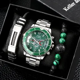 Wristwatches Business Men's Watch Gift Three Piece Set Calendar Men's Quartz Watch Reloj De Hombre 230518