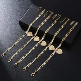 26 Stylist English Initial Heart Anklet Chain Crystal Gold Chains Charm Foot Armets Letters Women Fashion Jewelry Will and Sandy Gift S