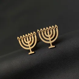 Menorah Jewish Cufflinks Amuletos Religiosos Camisetas Twins Aço Antelhado Homens de Jóias Vintage Buttons Presentes de Casamento Para Marido