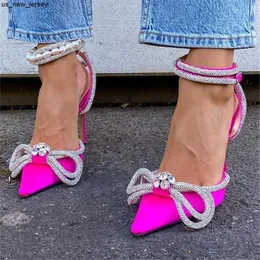 Сандалии Butterfly-Knot Women Purss Sequints Crystal Crap Sandals Loced High Heels обувь.