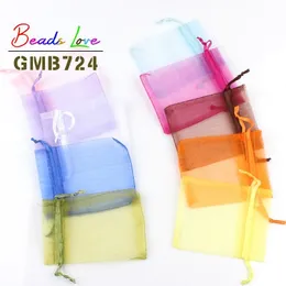 Jewelry Stand 50pcslot 5x7cm 7x9cm 9x12cm 10x15cm Drawstring Organza Bags Packaging Candy Wedding Wholesale Gifts Pouches 230517