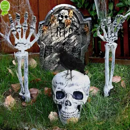 New Halloween realistic skull human hand weapon Halloween party home garden lawn decoration haunted house horror props