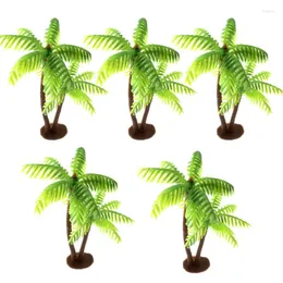 Dekorativa blommor 5 PC/Set Palm Tree Cake Decor Cupcake Topper Decorating Coconuts Plast Au Coconut Miniature Plant Pots