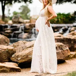 Annelik beyaz önlük elbiseleri fotoğraf çekimi için seksi boyun sırtsız hamilelik fotoğrafçılığı elbise hamile bebek duşu