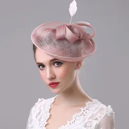 Berets HT1773 Wysokiej jakości Lady Fascynator Elegancki przędza Fedoras Fedoras Vintage Hair Clips Wedding Hat Women Fedora Hat Hat Party Hat 230518